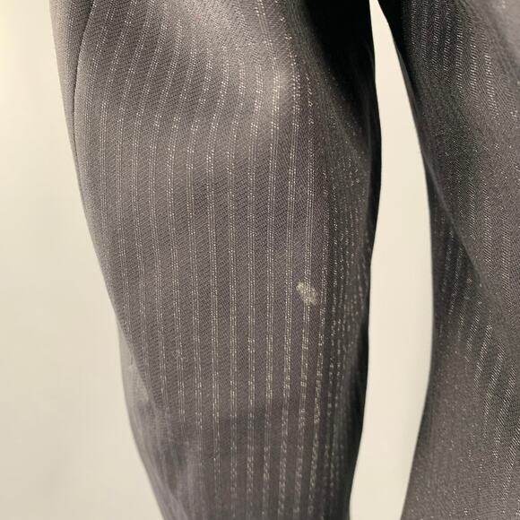 DOLCE & GABBANA Size 36 Navy Stripe Virgin Wool Sport Coat - Picture 4 of 11